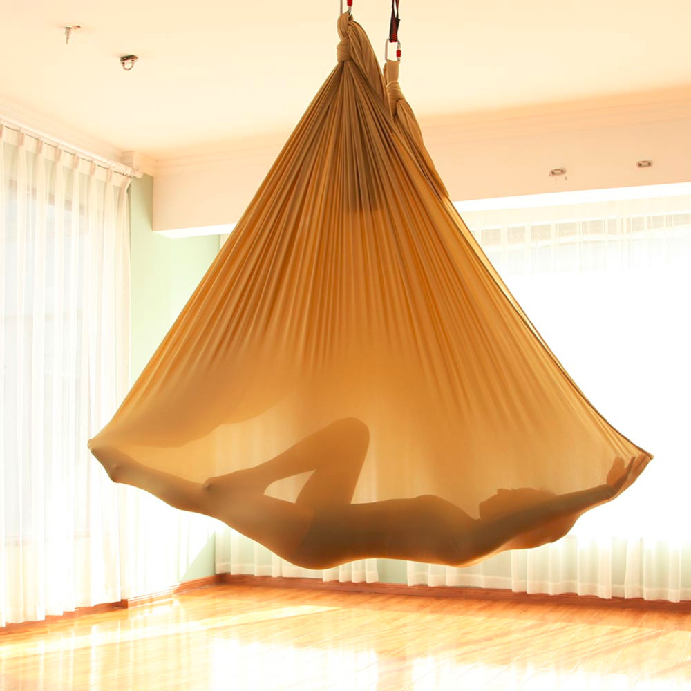 Yoga Trapeze Swing - 5*2.8m fitness yoga estiramento seda anti-gravidade