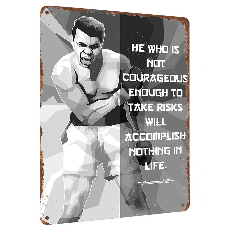 Home Gym Quotes - Muhammad Ali inspirador metal arte de
