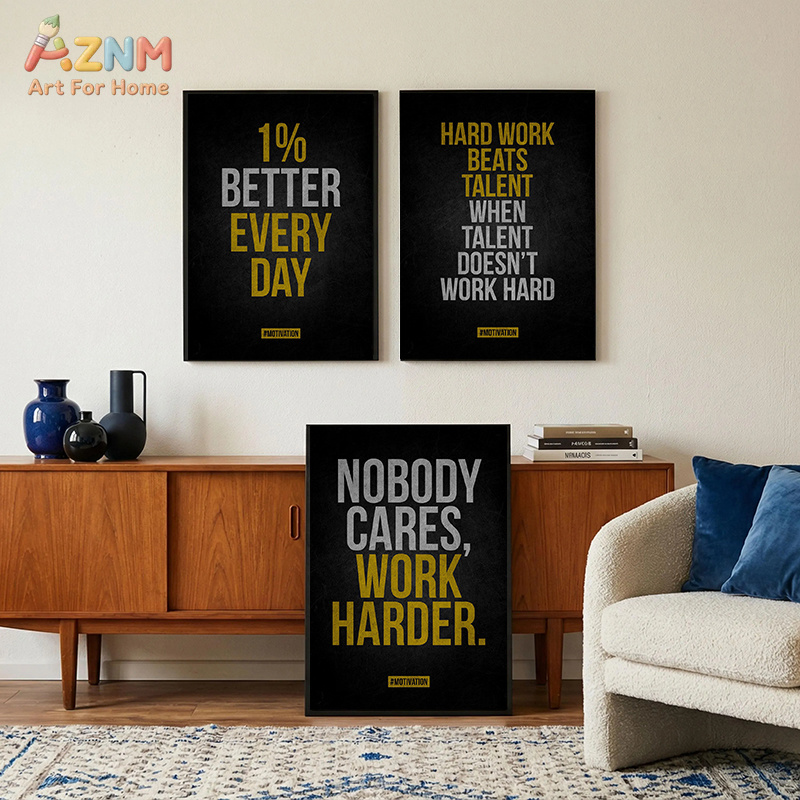 Home Gym Quotes - AZNM Arte de parede em tela