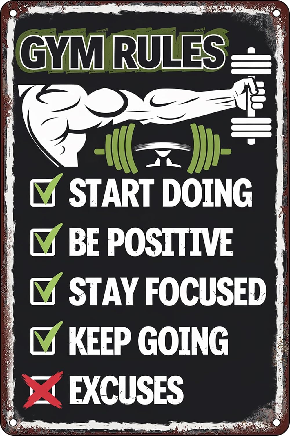 Placas de Metal Vintage com Re - Home Gym Quotes avaliação e preço