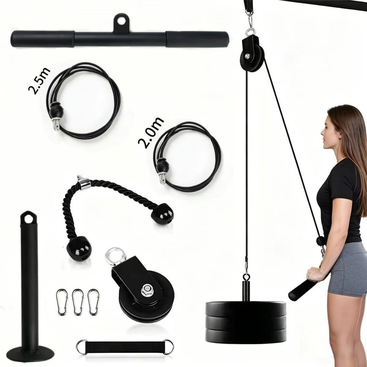 Sistema de Polias Silencioso e - Home Gym Diy Pulley System avaliação e preço