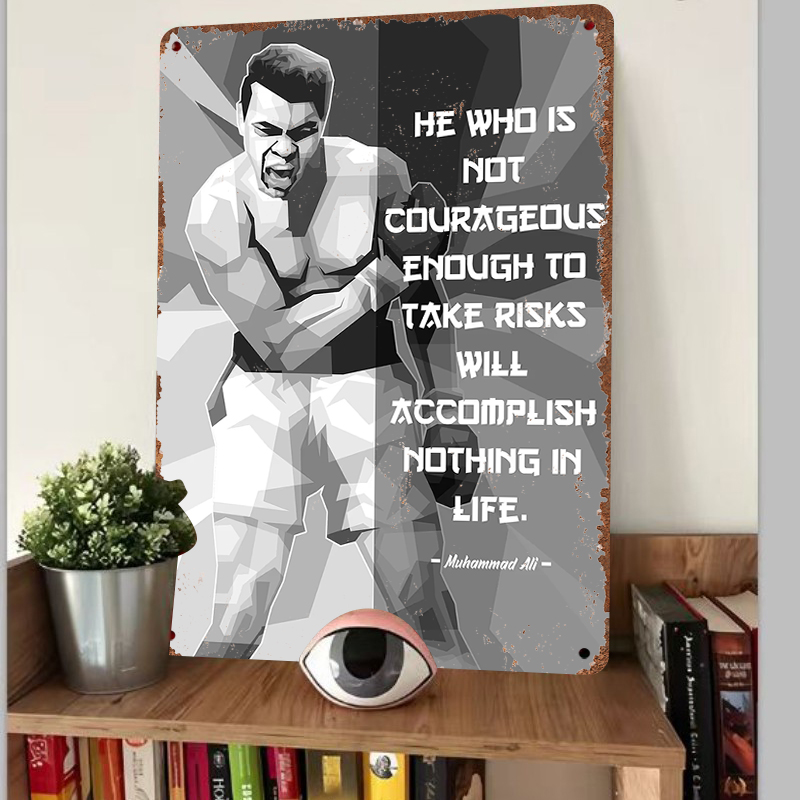 Muhammad Ali inspirador metal  - Home Gym Quotes avaliação e preço