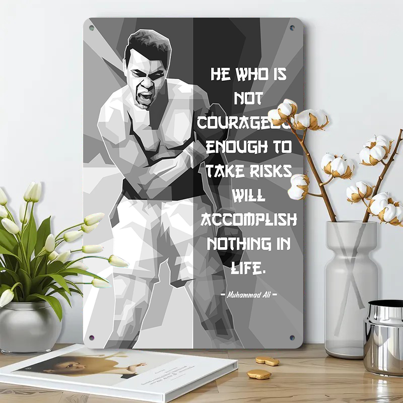 Muhammad Ali inspirador metal  - Home Gym Quotes avaliação e preço