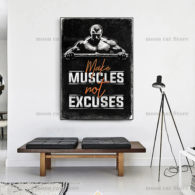 Fitness esportes poster halter - Home Gym Quotes avaliação e preço