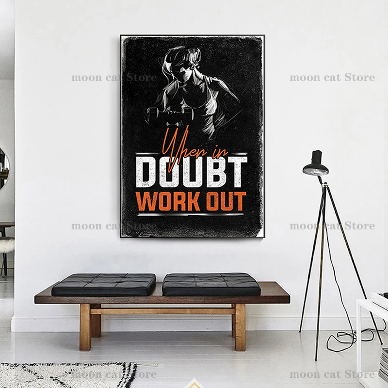 Fitness esportes poster halter - Home Gym Quotes avaliação e preço